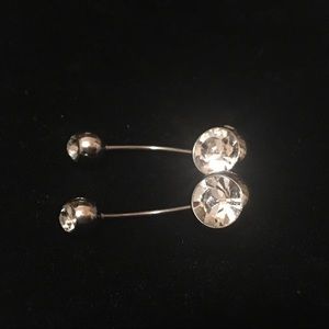 White Rhinestone naval (belly) ring/earrings